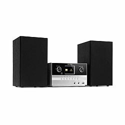 Auna Connect System S, stereo systém + reproduktor, 20 W max., internet/DAB+, strieborný