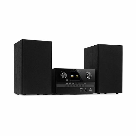 Auna Connect System S, stereo systém + reproduktor, 20 W max., internet/DAB+, čierny