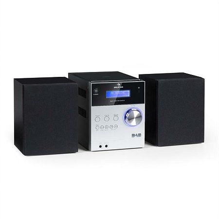 Auna MC-20 DAB micro stereo zariadenie, DAB+, bluetooth, diaľkové ovládanie, strieborná farba